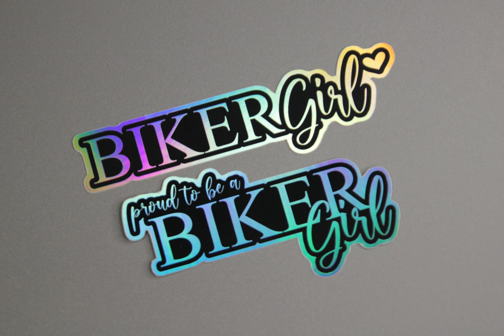 2er Set Holographic Aufkleber "BIKER Girl"
